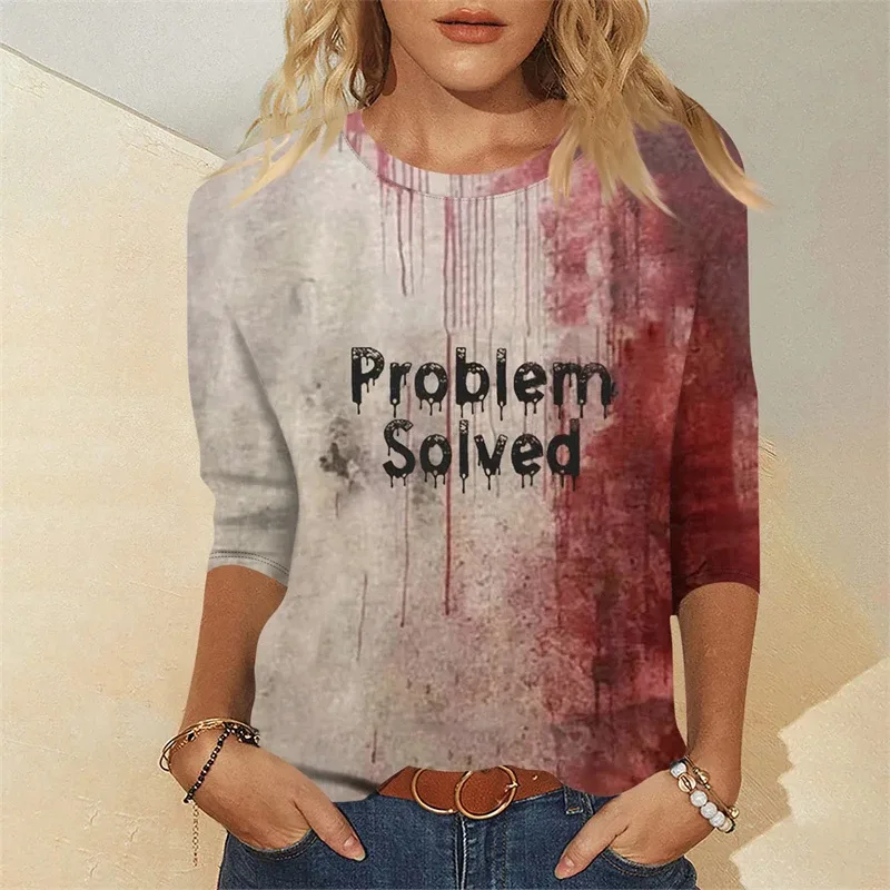 Sweatshirt Grafik Darah Keganasan Rekaan Pesta Halloween Pakaian Wanita Saya Baik Berdarah Wanita Sweater Wanita Seram Pullover Y2k