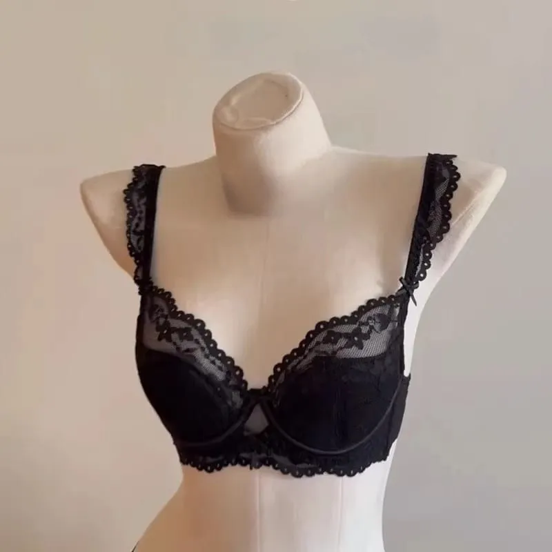 Hot Sale Sexy Lace Bra Set For Women Summer Thin Soft Underwire Breathable Anti Sagging Comfort Stylish Daily Fashion Intimates — image 8