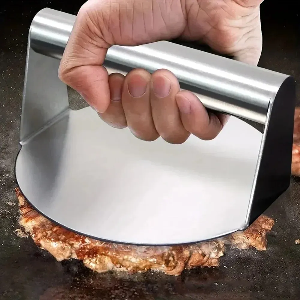 Stainless Steel Smash Burger Press Hamburger Patties Meat Masher Circular Meat Press Mold for Deli Meats Kitchen Accessories — image 7
