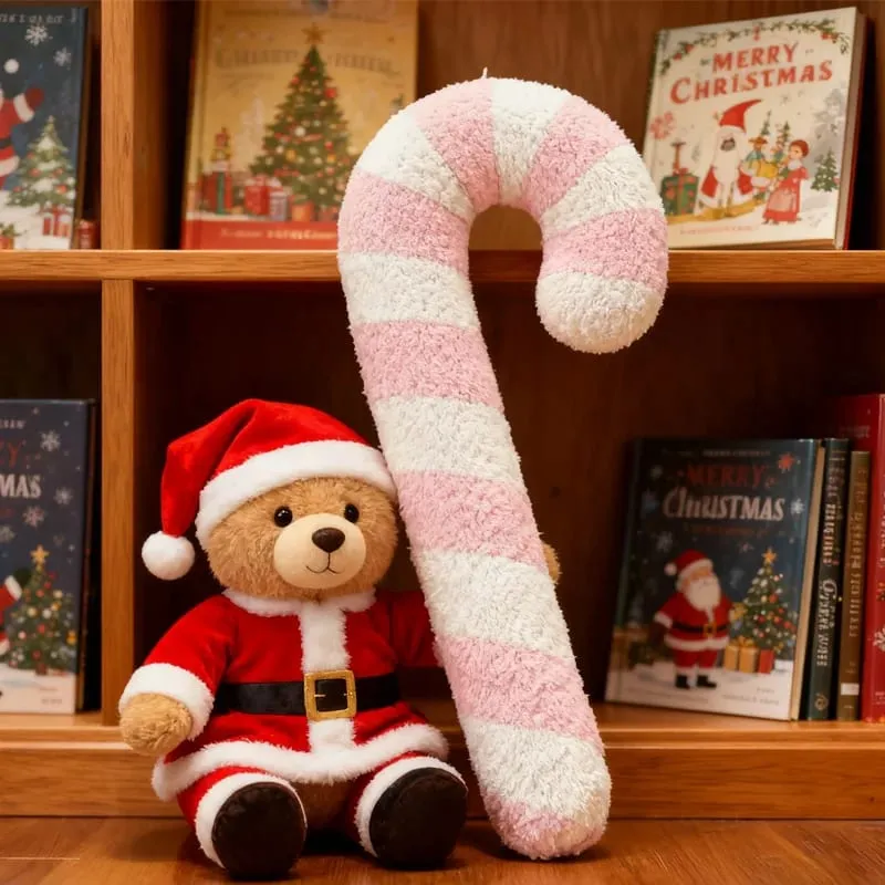 Exquisite Christmas Crutch Plush Toys Christmas Festive Atmosphere Soft Decoration Decorative Ornaments Festival Gift For Friend — image 4