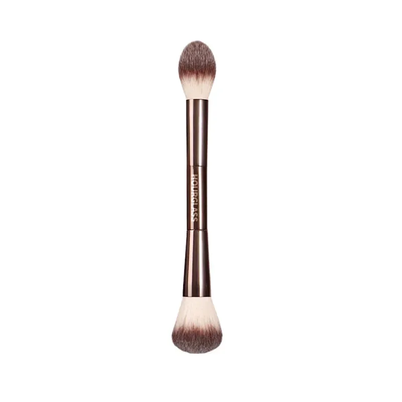 Single Makeup Brush Brown Synthetic Fiber Multi-Functional Powder Blush Brush Full Aluminum Handle Professional Makeup Tool 1 Pc — image 5