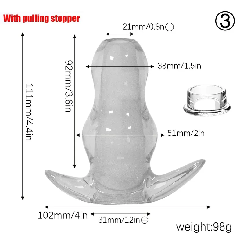 Ensemble de plug anal tunnel creux en TPE violet, bouchons d'étirement anal ouverts gradués, jouet sexuel flexible pour hommes et femmes