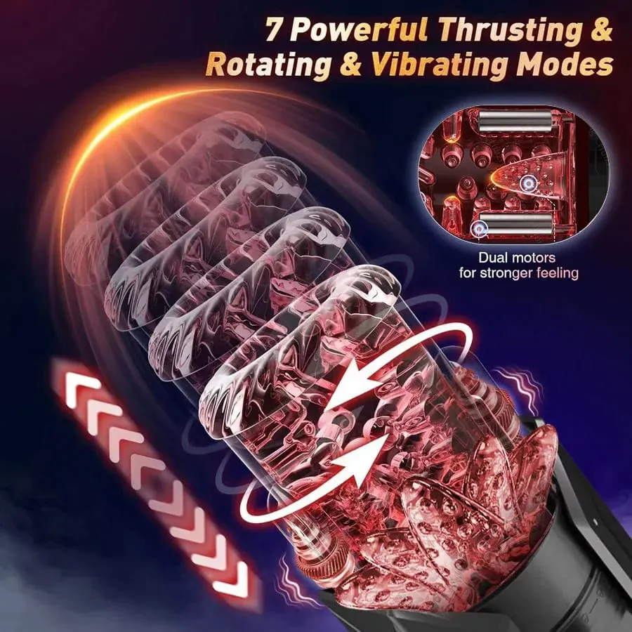 Automatic Male Masturbator Stroker with 7 Thrusting Rotating Licking Adult Pocket Pussy Mens Sex Toy Blowjob Sex Machine