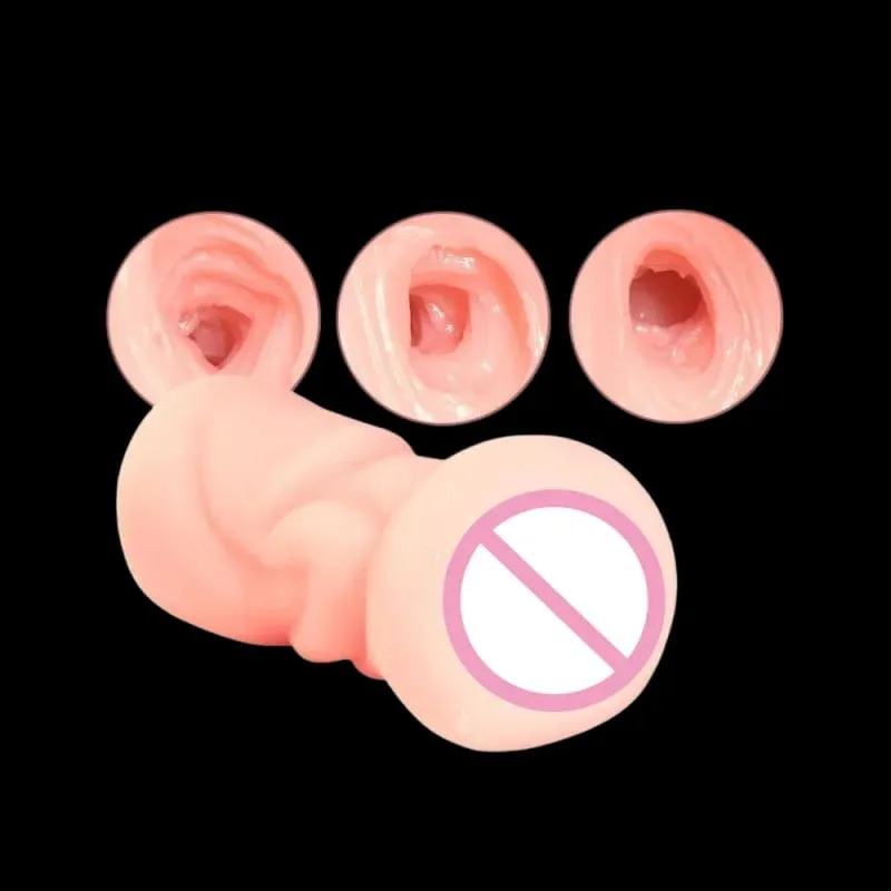 Soft TPE Aircraft Cup Male Stroker with Oral Vaginal Anal Textures Realistic Pocket Pussy Training Sex Toy for Men — image 2