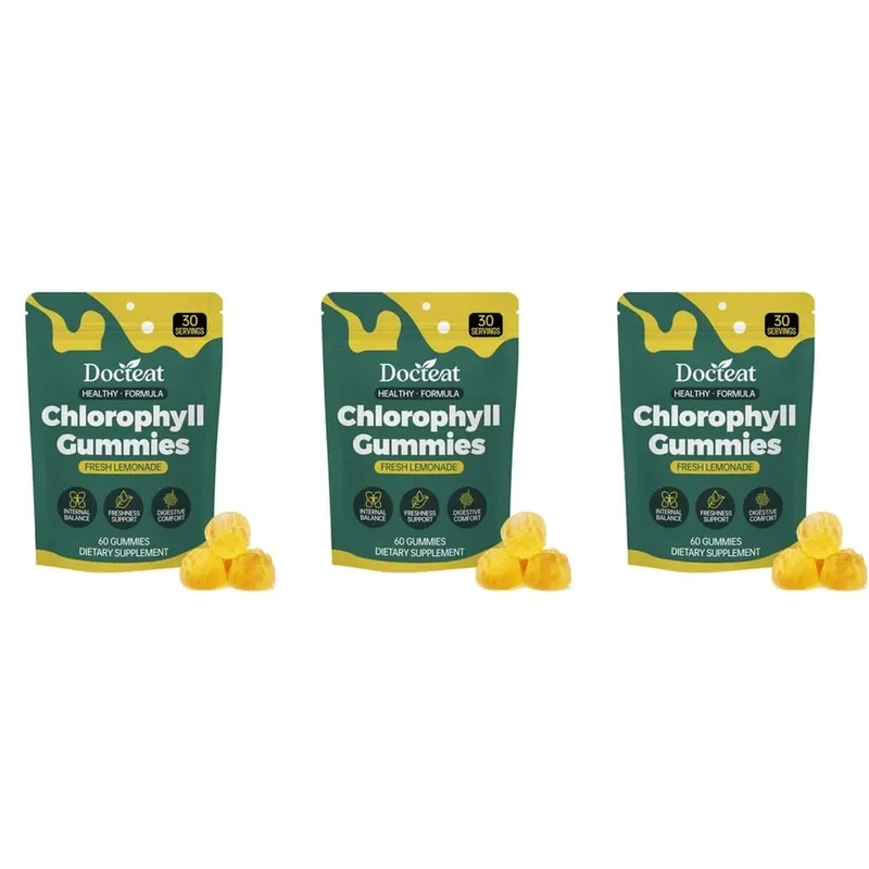 Docteat Chlorophyll Gummies Lemonade Gut Nutrition Balance with Prebiotic Inulin and Apple Fiber Digestive Wellness 60 Gummies — image 9