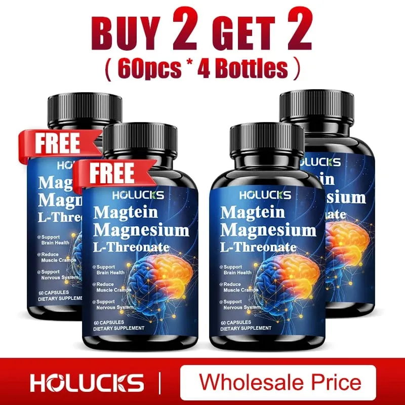 Magnesium L-Threonate Supplement Support Brain Health Nerve Function Muscle Strength Relieve Stress for Deep Sleep