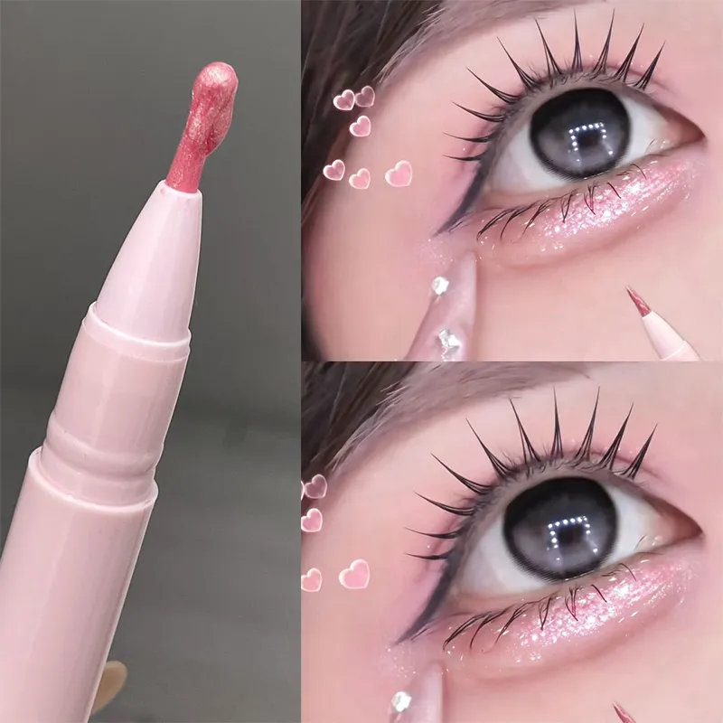 Peachy Pink Brightening Aegyo Sal Pencil Sparkling Highlighter Lying Silkworm Pen Fine Glitter Pearlescent Natural Eye Makeup