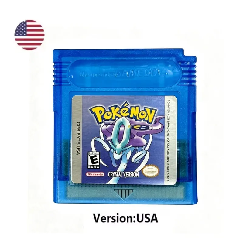 Many style Pokemon Red Blue Crystal Golden Green Silver Yellow GBC Game Card 16 Bit Video Game Cartridge Console Card GB/SP