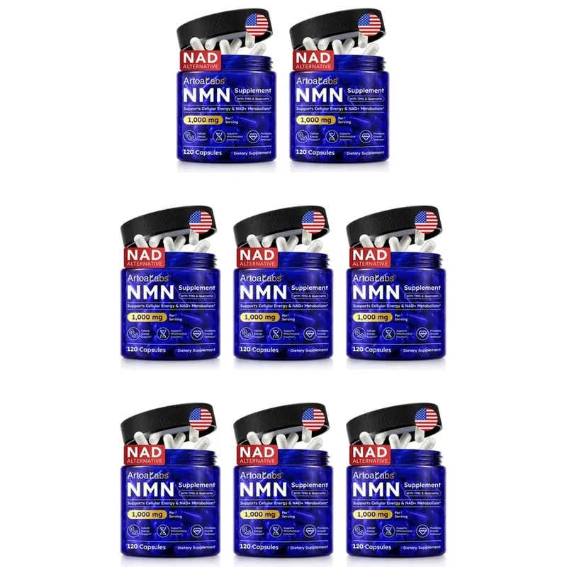 ArtoaLabs NMN Capsules 1000mg with TMG & Quercetin Supports Anti Aging DNA Repair NAD+ Metabolism Cellular Energy | 120 Count
