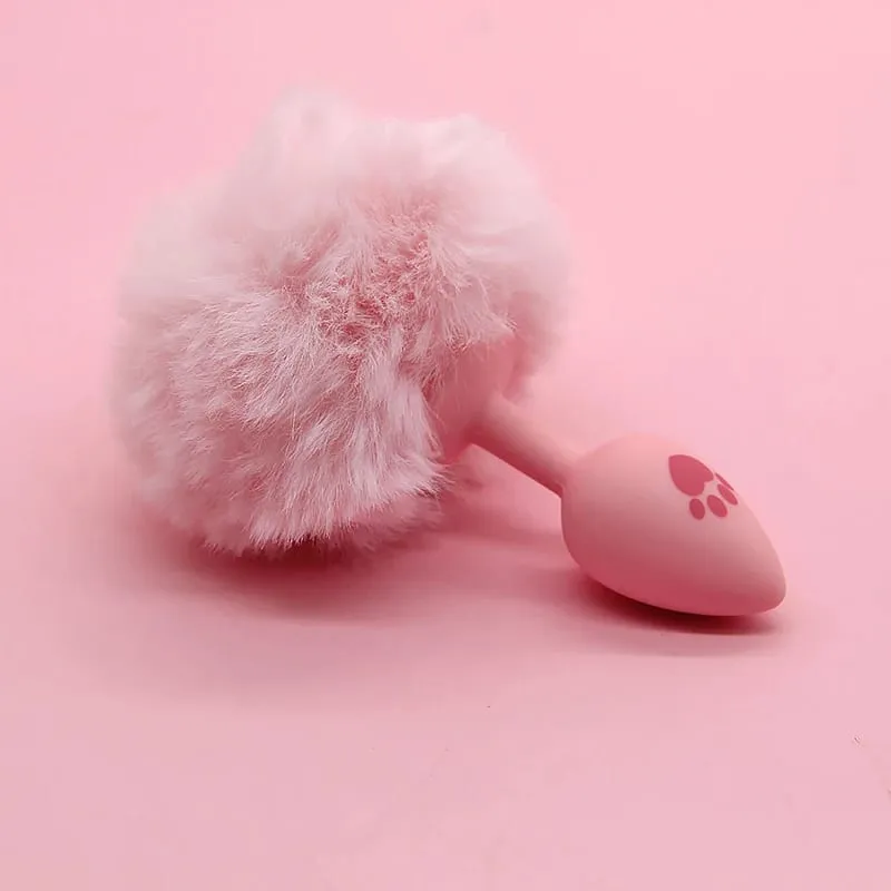 Soft Rabbit Long Tail Metal Anal Stopper SM Rabbit Tail Butt Plug Anal Sex Toys Prostate Massager Anus Sex Products for Men — image 8