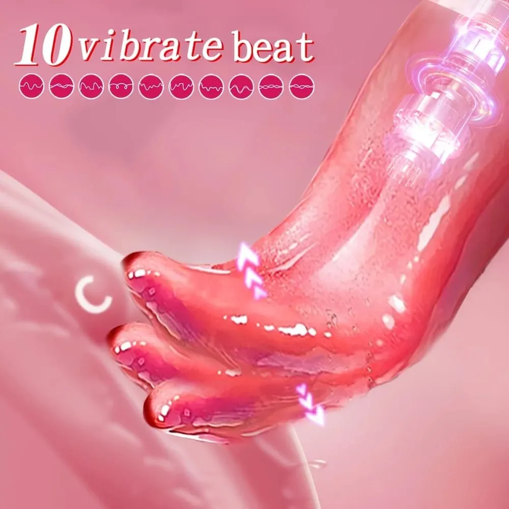 Clitoral Nipple Licking Vibrator Vaginal Anal Orgasm Stimulator with 10 Vibration Modes Adult Sex Toys for Couples Pleasure Game