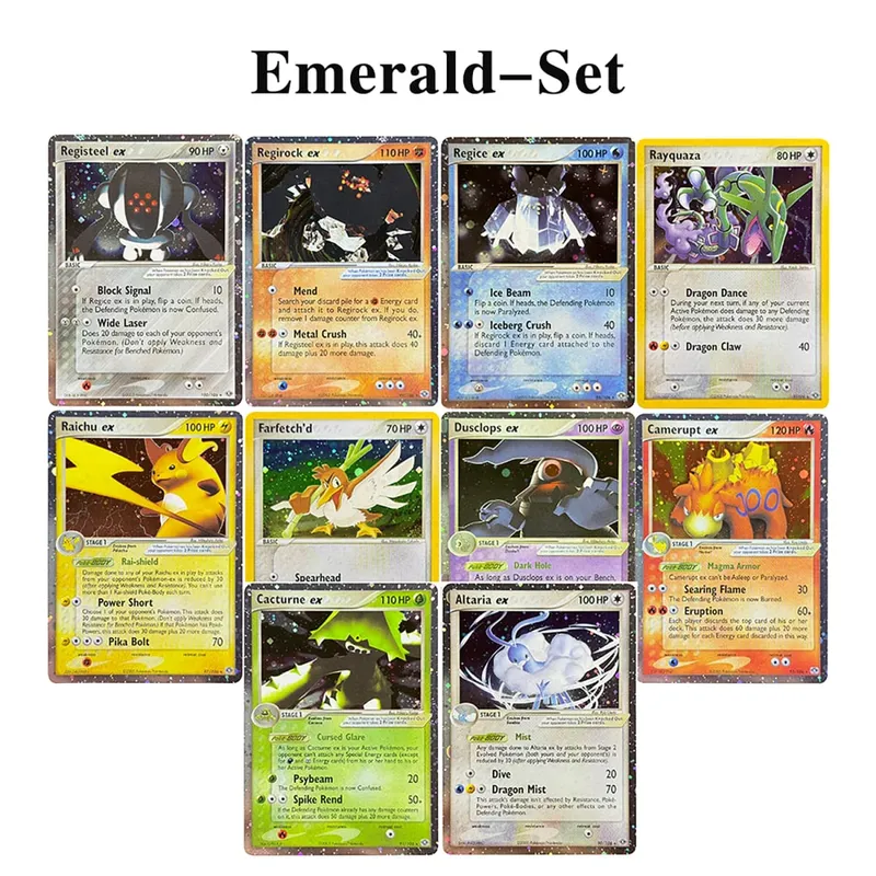 Proxy Cards Holographic Emerald Cacturne Rayquaza Hidden Legends Kyogre Crystal Guardians Alakazam Star Flareon Metagross