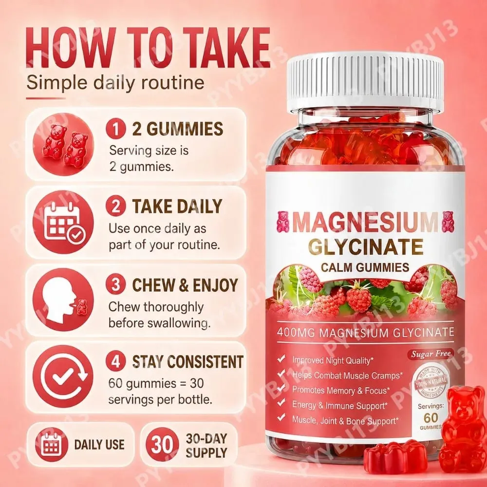 Magnesium Gummies Serving-Magnesium Glycinate and Magnesium Malate Sugar Free Magnesium Potassium Supplement for health Support — image 7
