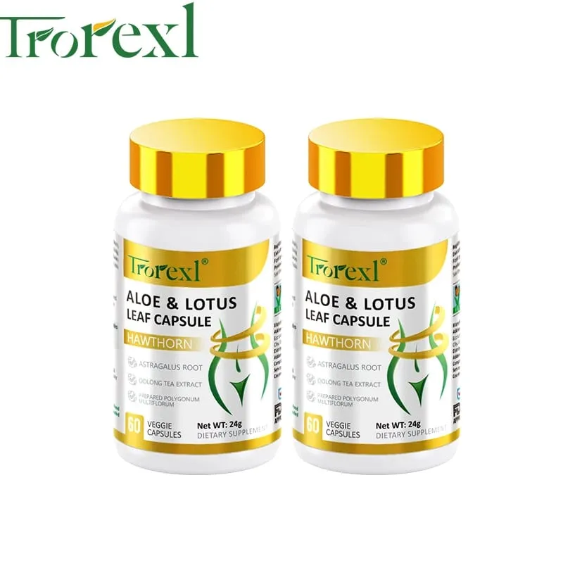 Aloe & Lotus Leaf Capsules Flat Tummy Pills Appetite Suppressant Detoxification Preserve Lean