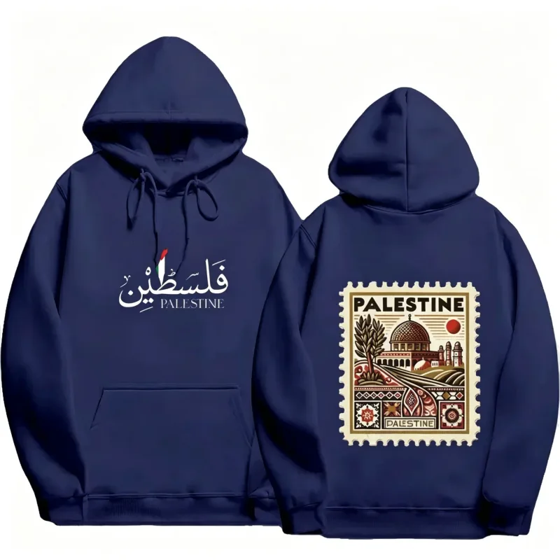 Unisex Autumn Winter Vintage Casual Pullover Sweatshirts Palestine Hoodie Fashion Harajuku Aesthetic Retro Graphic Hoodies Tops