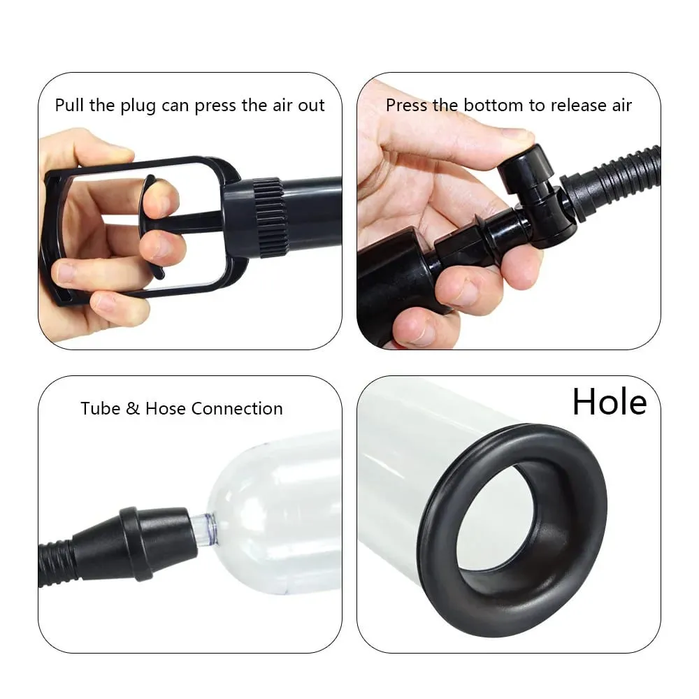 Penis Pump Vacuum Enlargement Trainer 3 Sleeves Silicone Male Enhancement Stamina Exercise Reusable Adult Sex Toy With Gauge — image 2