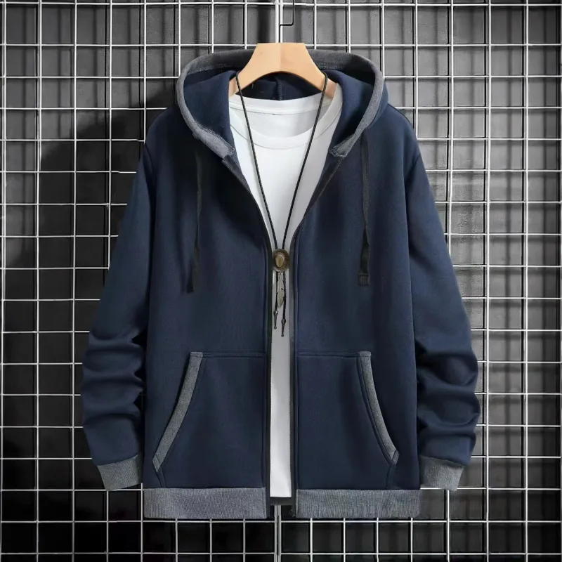 Thickened Men's Hooded Zipper Cardigan Casual Outerwear Fashionable Sweatshirt Autumn Winter New Arrival Cross-Border Style — image 4