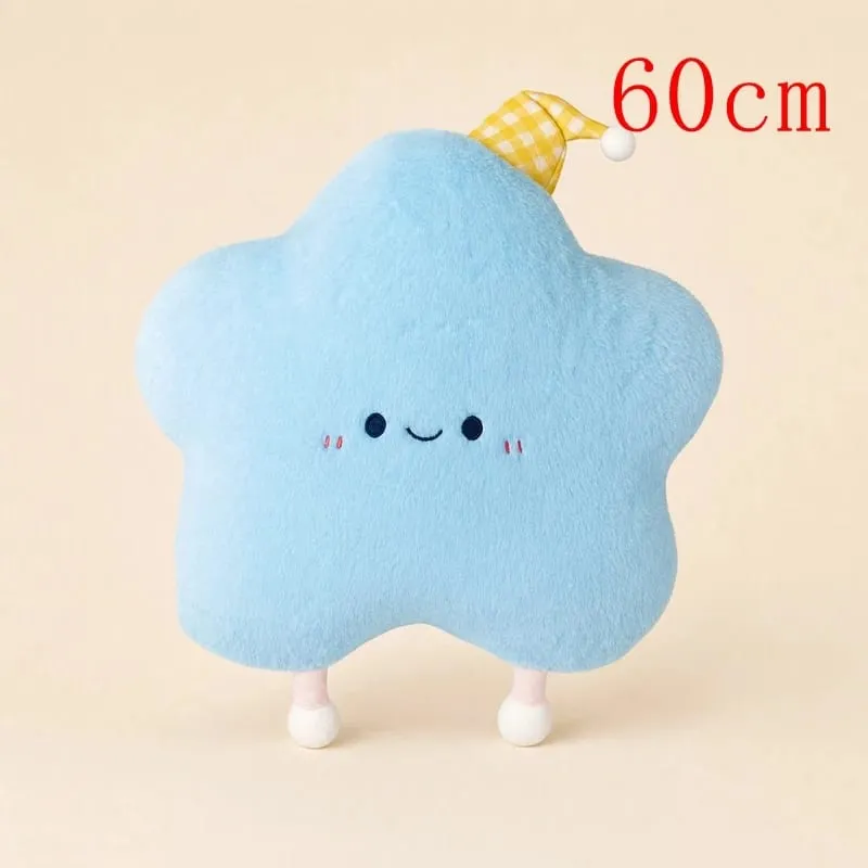40–60 cm süßes Stern-Plüschkissen mit Schlafmütze, Kawaii-Stern-gefülltes Kissen, weiches, flauschiges Sofa-Wurfkissen, Mädchen-Schlafzimmer-Heimdekoration — image 15