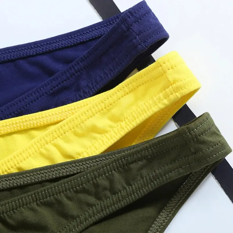 Cotton Briefs Adult Man Briefs Stretchy Breathable Solid Color Male Underwear Low Waist Cotton Underpants Plus Size Men Cotto — image 25