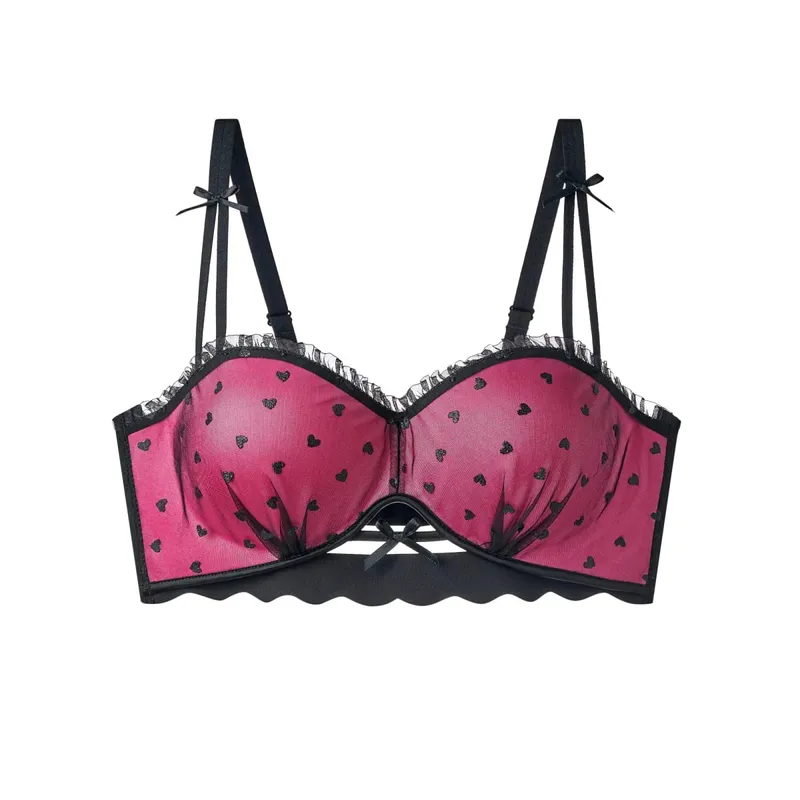 French Lace Push Up Bra For Small Bust Half Cup Anti‑Sag 2026 New Pure Desire Sexy Women Lingerie Brassiere 32-38 A-C