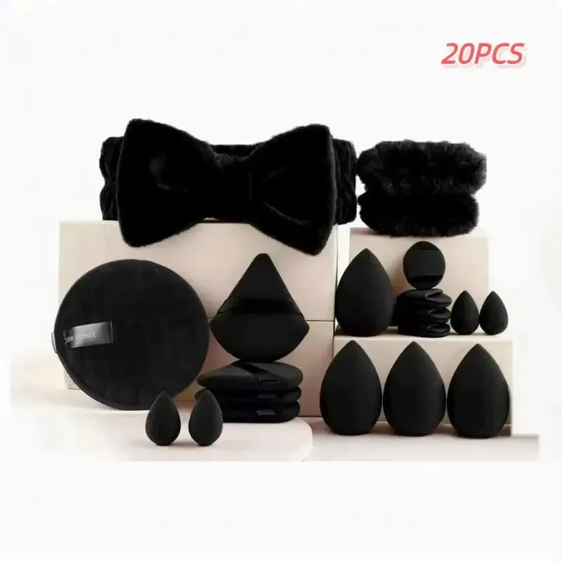 20/33Pcs Makeup Tool Kit Full Set with Makeup Puffs Brushes Beauty Sponges for Make‑up & Makeup Removal