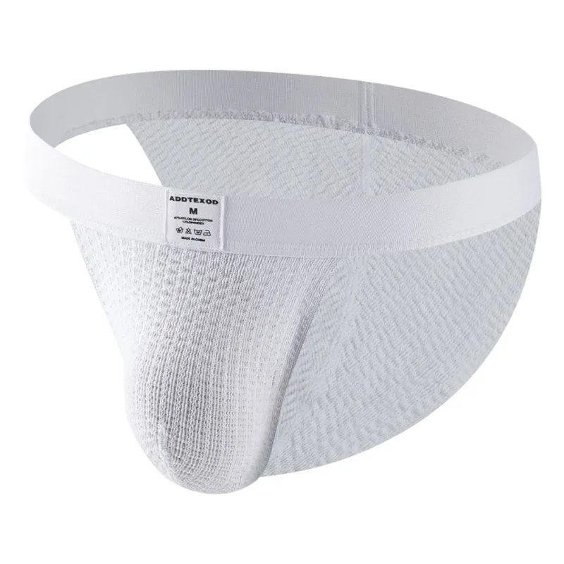 Men Woven Mesh High Fork Brief Adult Underwear Breathable U Pouch Elastic Soft G-string Thong Unisex Panties Men's Underpants