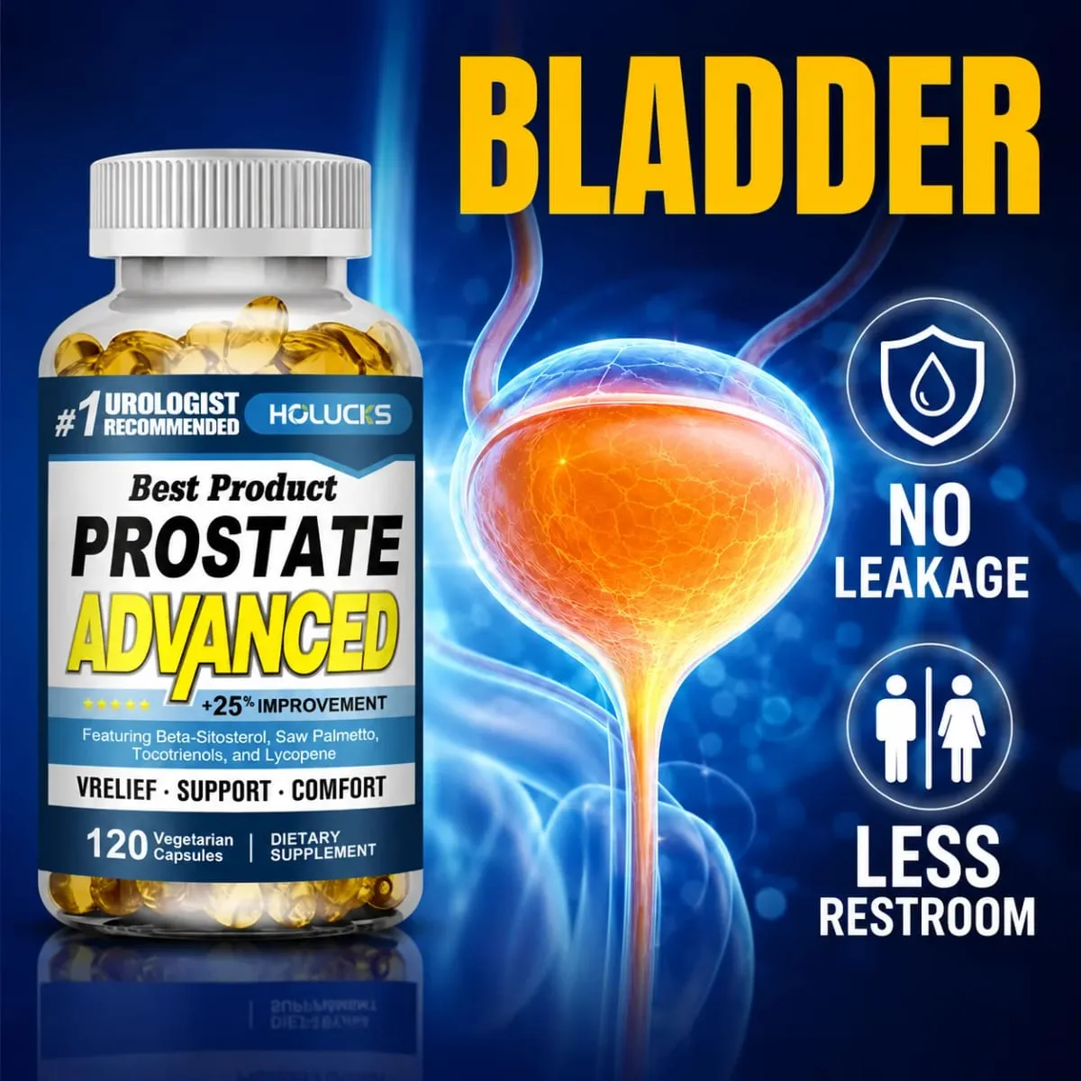 Prostate Capsules with Saw Palmetto Urinary Tract Health Relieve Frequent Urination Hair Growth Bladder Support for Men — image 5