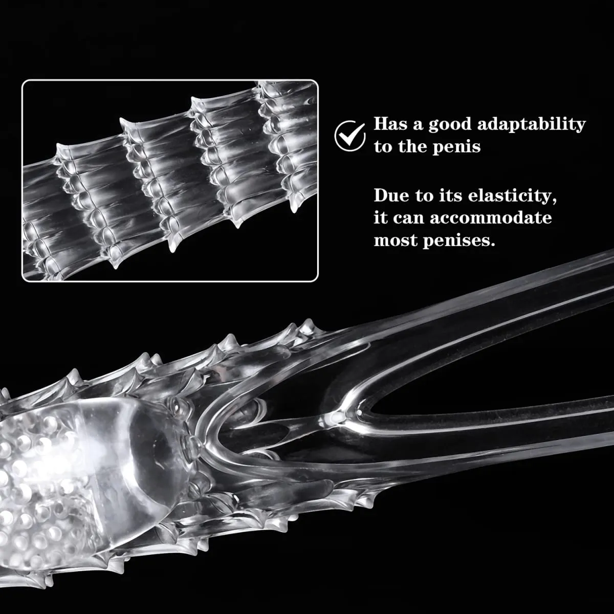Reusable Tranaparent Penis Sleeve Enlargement Delay Ejaculation Soft TPE Dragon Scales Clear Cock Sleeve Adult Sex Toys for Men — image 5