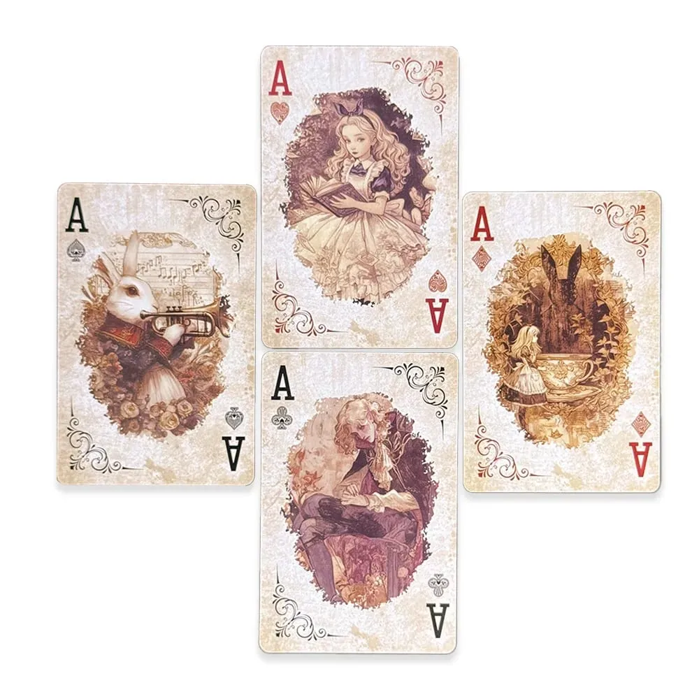 55Pcs Alice in Wonderland Playing Cards Luxury Retro Style Board Game Card Vintage Anime Poker Cards for Collection Gift — image 4