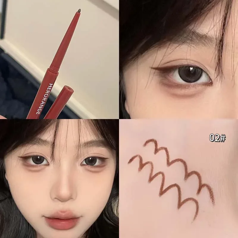 Herorange Glitter Eyeliner Pencil Ultra Fine Tip Smooth Color Enlarge Eyes Daily Light Makeup