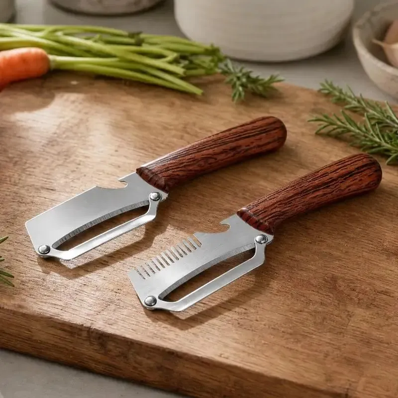 1Pc 2-in-1 3-in-1 Multifunctional Vegetable Peeler With Bottle Opener For Peeling And Slicing Fruits Shredding Scallions.