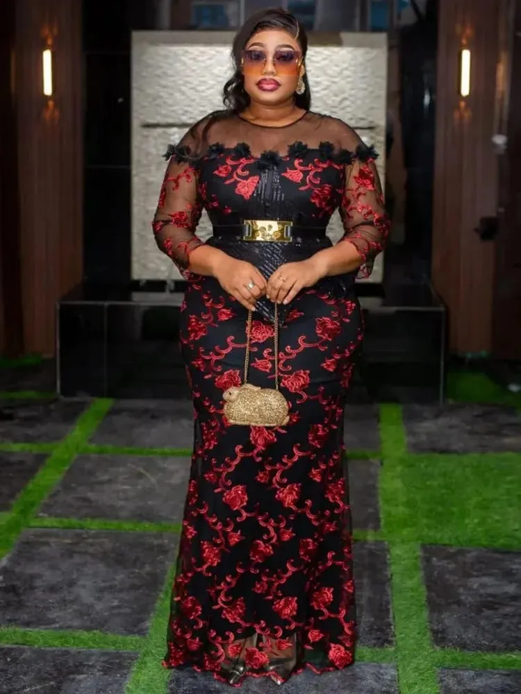 Party Evening Dresses For Women Dashiki Sequin Maxi Robes Turkey African Clothing Birthday Prom Wedding Gown Ladies Long Dress — image 3