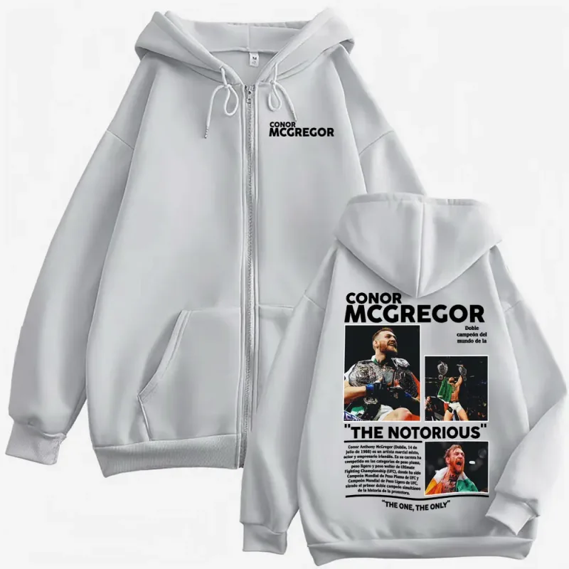 Conor Mcgregor The Notorious Zipper Hoodies Men's Clothes Harajuku High Street Jacket Sweatshirt Oversized Zip Up Pullover Coats