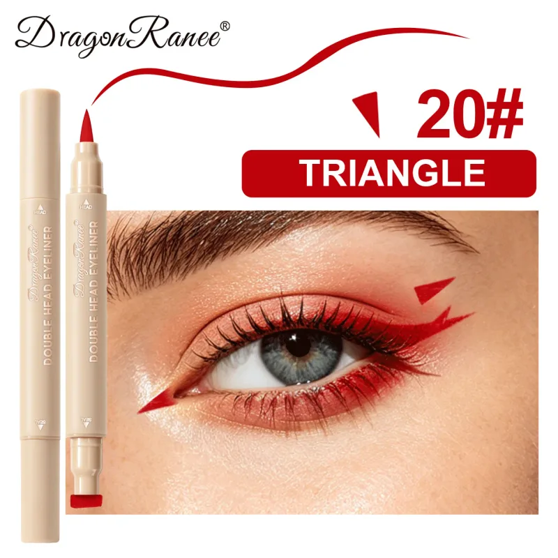 2-in-1 Dual-Ended Stamp Eyeliner Pen 20 Colors Waterproof Liquid Eyeliner with Stamp Tip Quick Dry Eye Makeup for Beginners — image 26