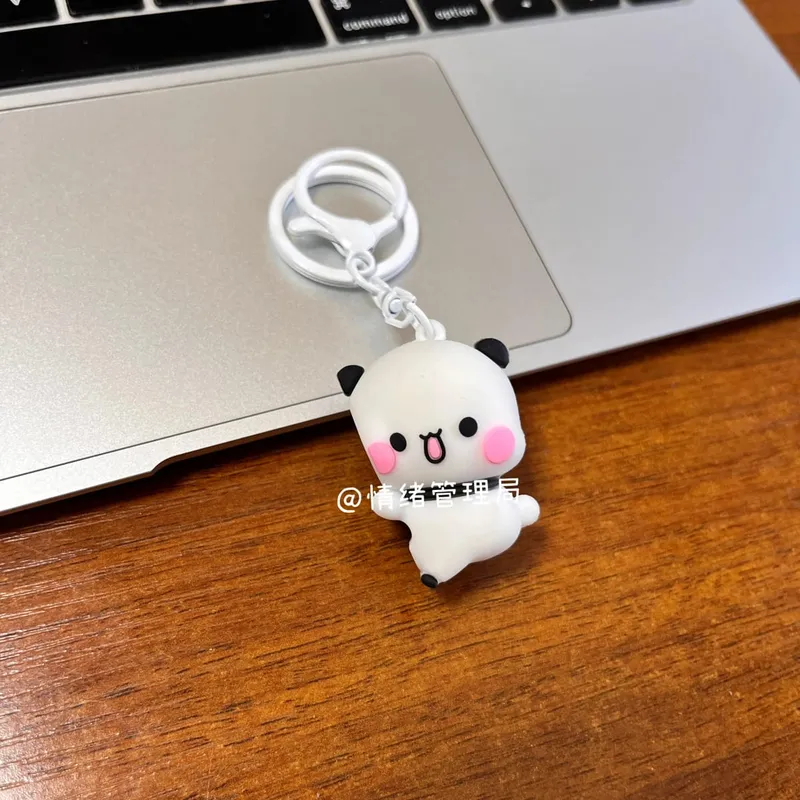 New Bubu Dudu Magnetic Hug Keychain Cute Cartoon Panda Ornament Keychain Backpack Accessories Couple Christmas Gift