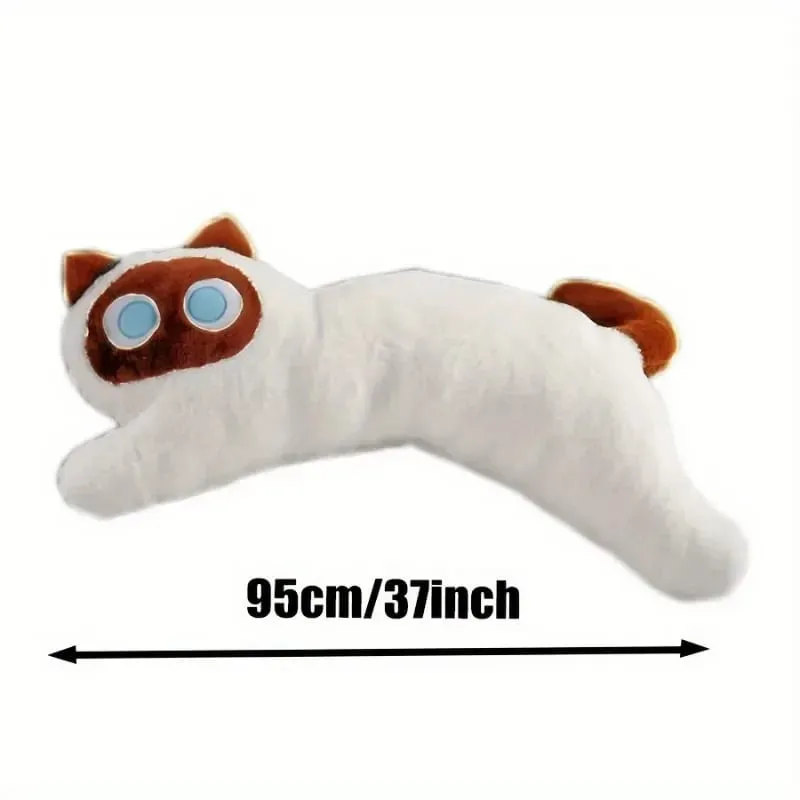 Black Cat Plush Long Pillow Bed Sleeping Pillow Dormitory Leg Clamp Cushion Sofa Stuffed Cat Doll Home Living Room Soft Pillow