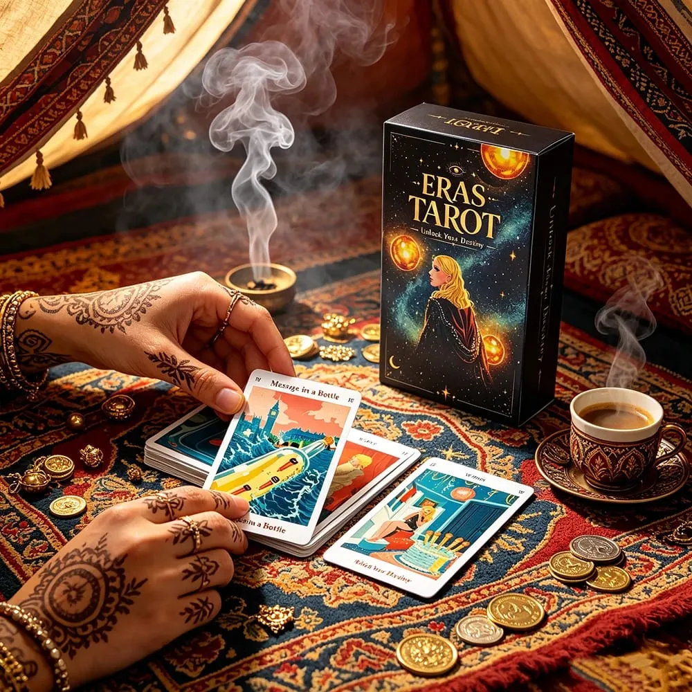 Eras Tarot Deck Starry Galaxy Cosmic Themed Tarot Cards Mystic Space Witch Divination Board Game Fate Reading Meditation Cards