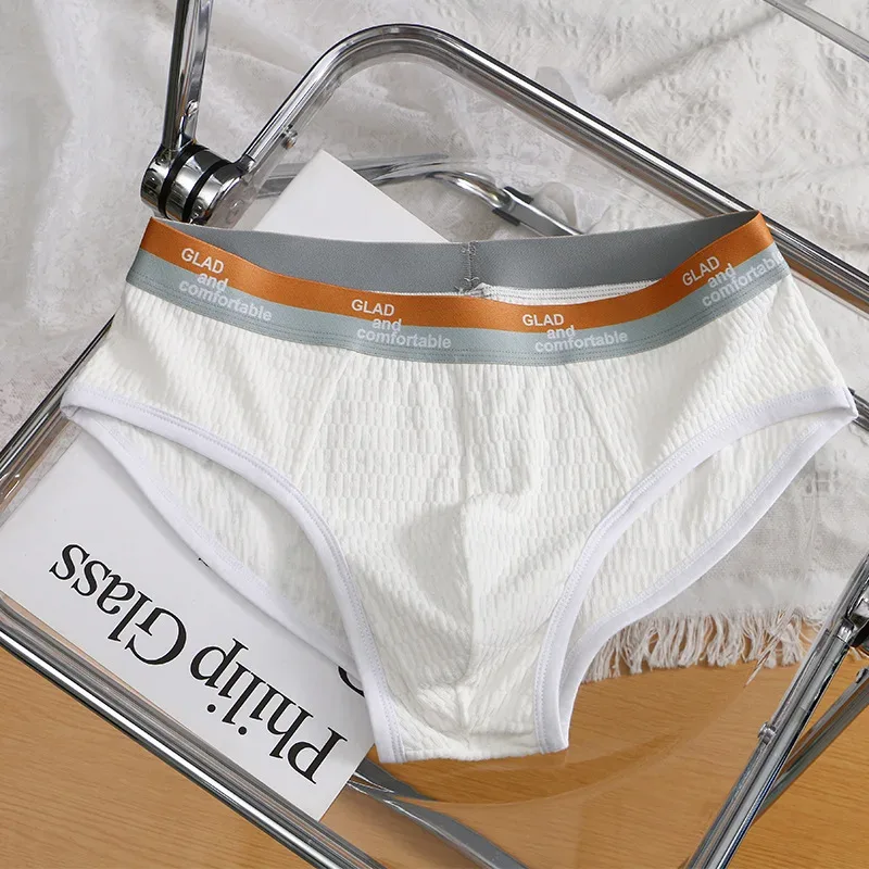 Summer New Men's Solid Color Cotton Briefs, Minimalist Breathable Thin Underwear, Trendy Trunks Male Bikini Underpants 3256812635450502 — image 19