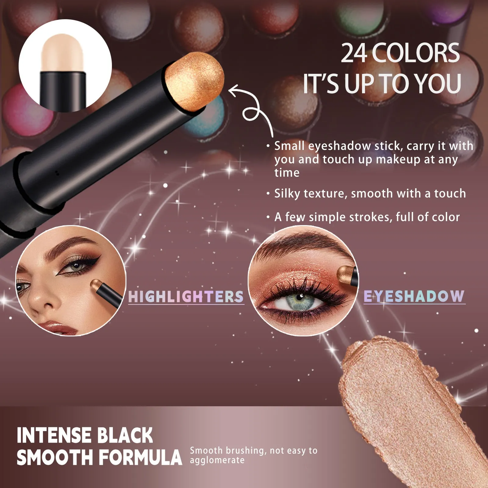 2 in 1 Eyeshadow Lipstick Stick Pencil Waterproof Glitter Brighten Matte Eye Shadow Makeup Pigment Eyeshadow Pen — image 6
