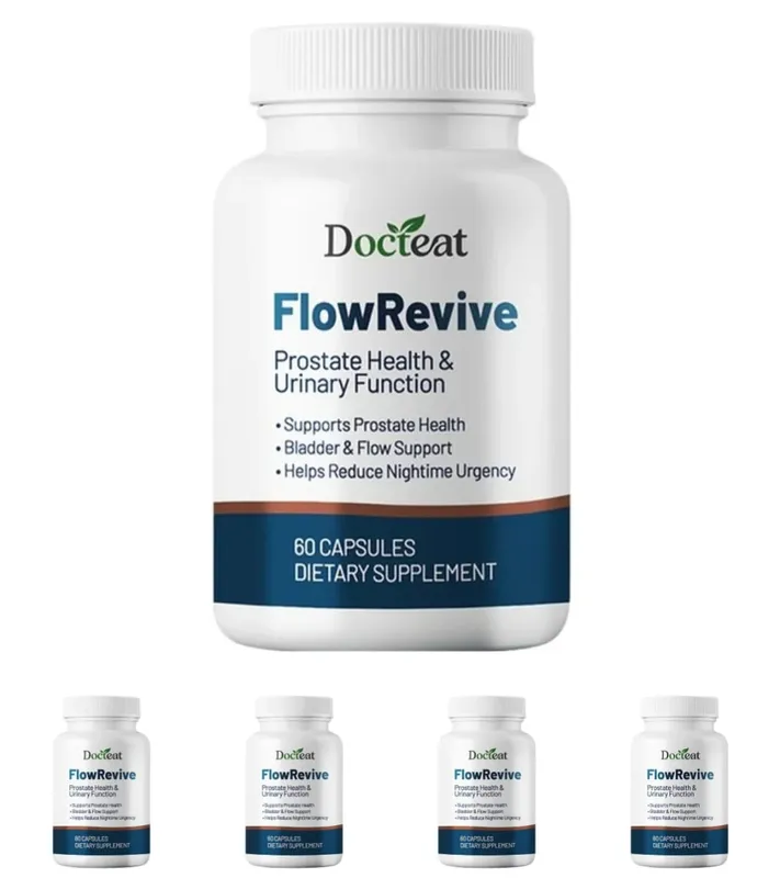 Docteat FlowRevive Prostate Health Capsules for Men with Quercetin Supports Normal Urinary Flow & Bladder Comfort 60 Capsules
