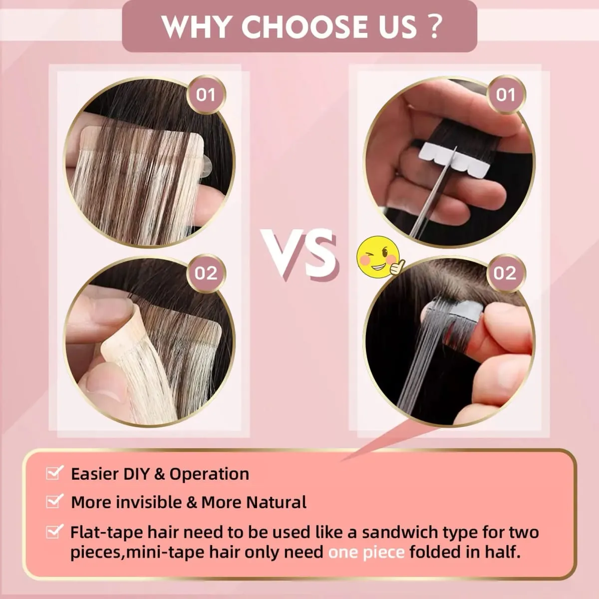 Straight Mini Tape In Human Hair Extensions Seamless Mini Tape 100% Natural Real Invisible Adhesive Tape Ins For Women 26 Inches — image 7