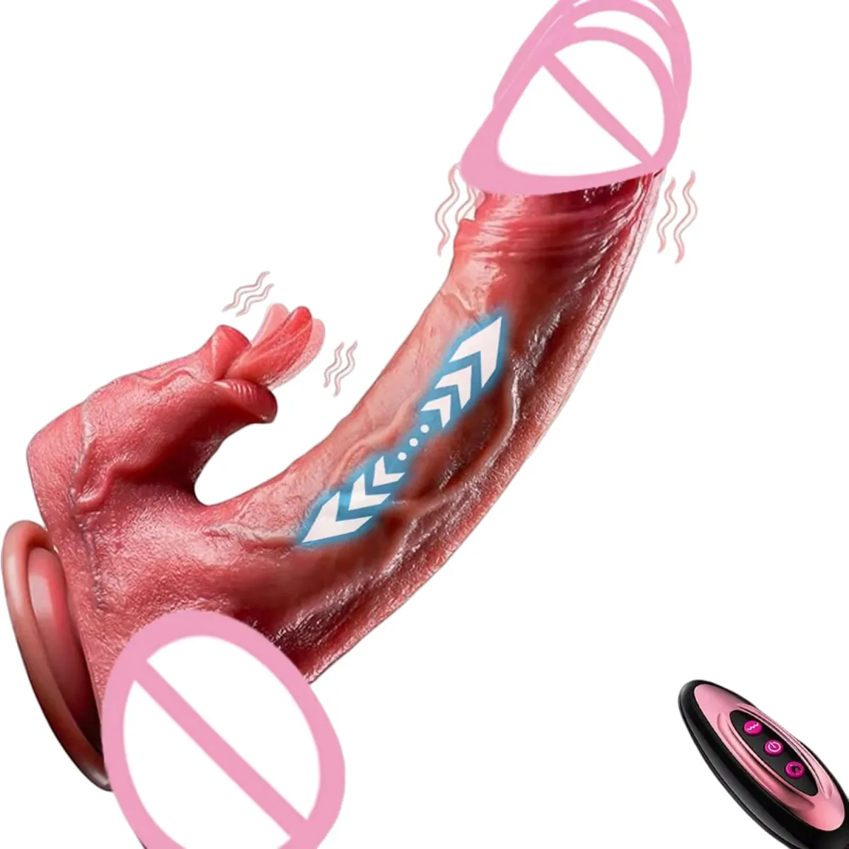 4 in 1 Thrusting Dildo Vibrator Remote Control Heating Tongue Licking Clitoris G-Spot Dick Sex Toys Vagina Adult Female Sex Shop — image 1