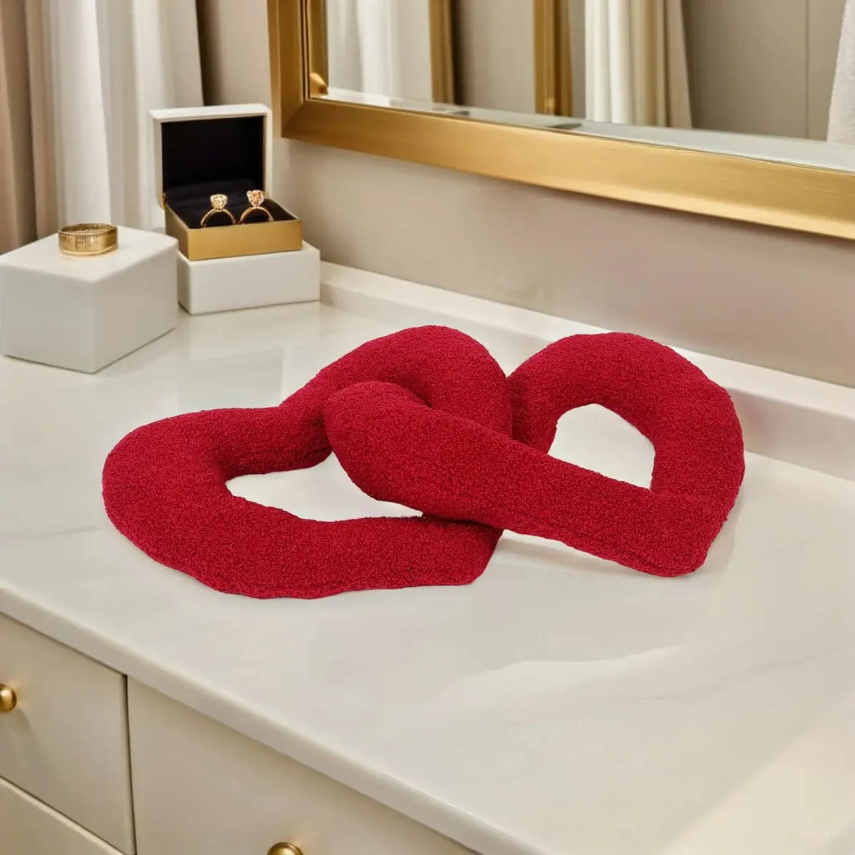Red Heart Pillow Cushion Handmade Soft Love Throw Decorative Pillow for Sofa Bedside Valentine's Day Romantic Home Decor