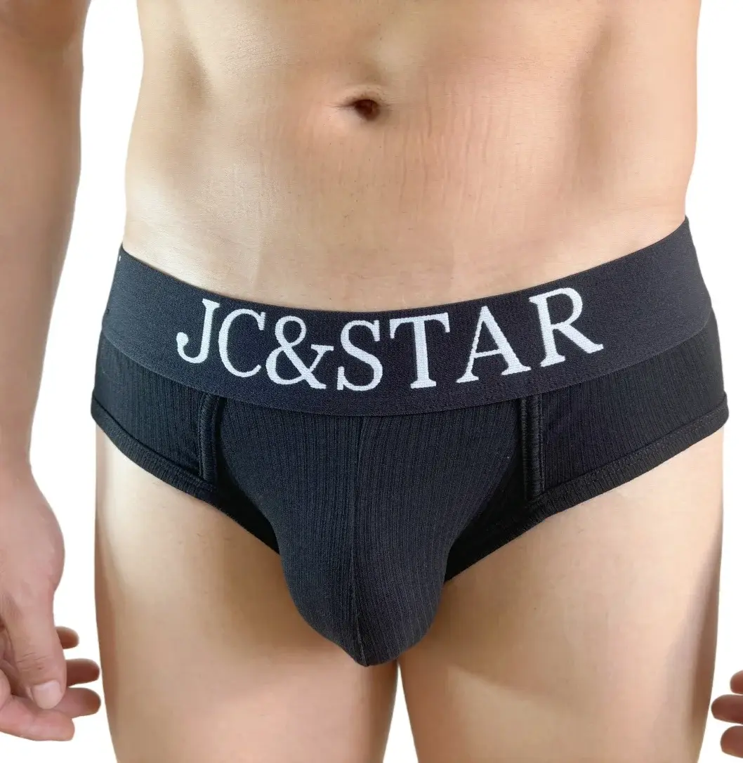 Cuecas masculinas atléticas com design de corte alto, cuecas de algodão com nervuras, conforto esportivo para homens, biquíni deslizante, tanga