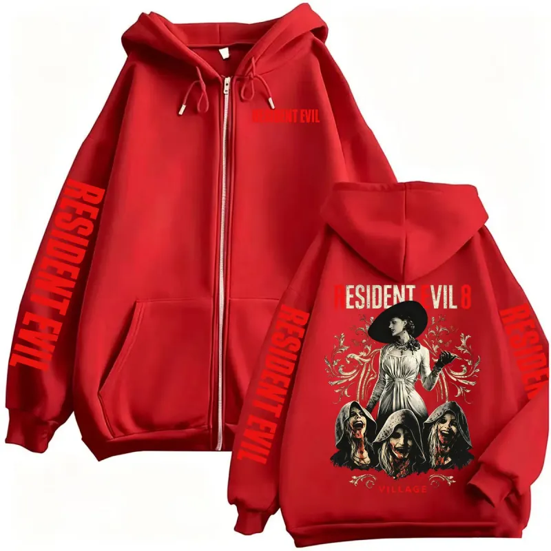 Resident Evil Village Zipper Hoodies Lady Dimitrescu Horror Jacket Sweatshirts Men Women Harajuku Streetwear Zip Up Hooded Coats — image 9