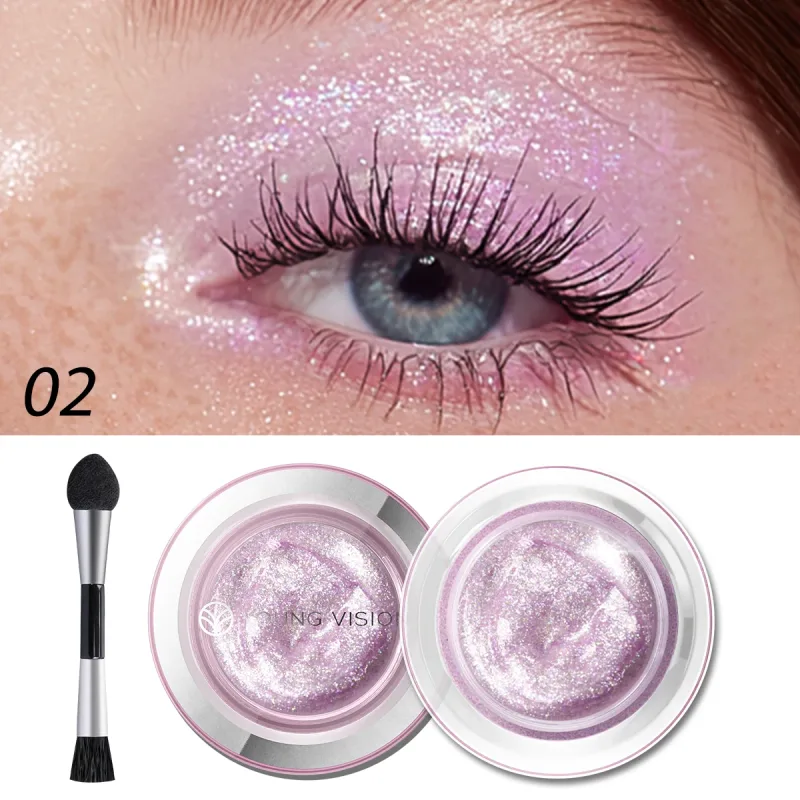 1pcs Highlighter Liquid Eye Shadow Waterproof Non-Greasy Long-Lasting Highlight & Smoky Eye Shadow with Makeup Brush — image 3