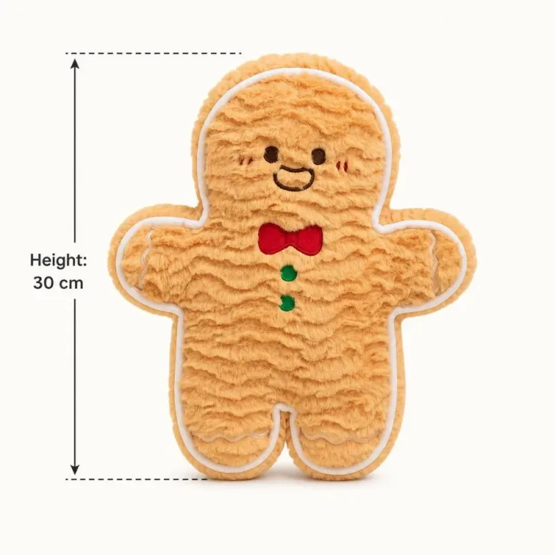 Cute Creative Shape Christmas Pillow Soft Stuffed Comfortable Gingerbread Man Cushion Seasonal Pattern Waist Cushion Home Decor — image 11
