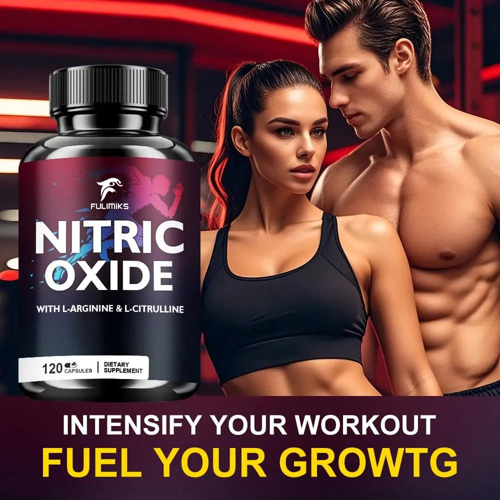 Nitric Oxide With L Arginine & L Citrulline Dietary Consumable Heart Health Men'S Vitality For Healthy Blood Flow