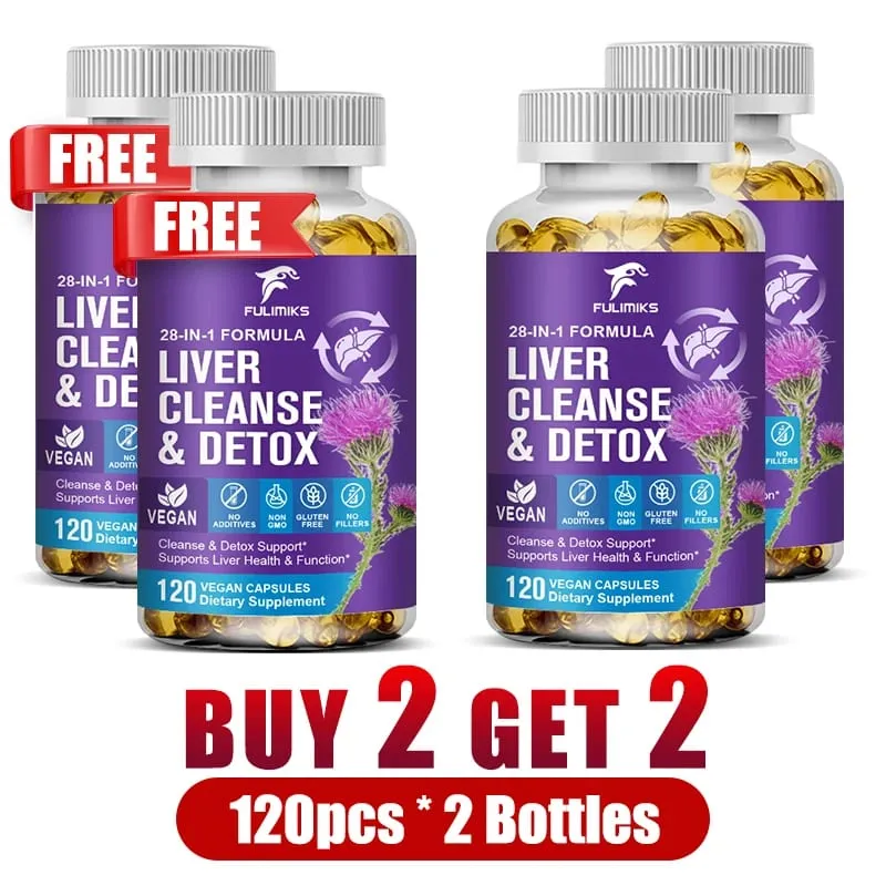 Liver Cleanse & Detox Capsules with Milk Thistle & Dandelion for Toxin Removal & Liver Regeneration Digestion Kidney Health