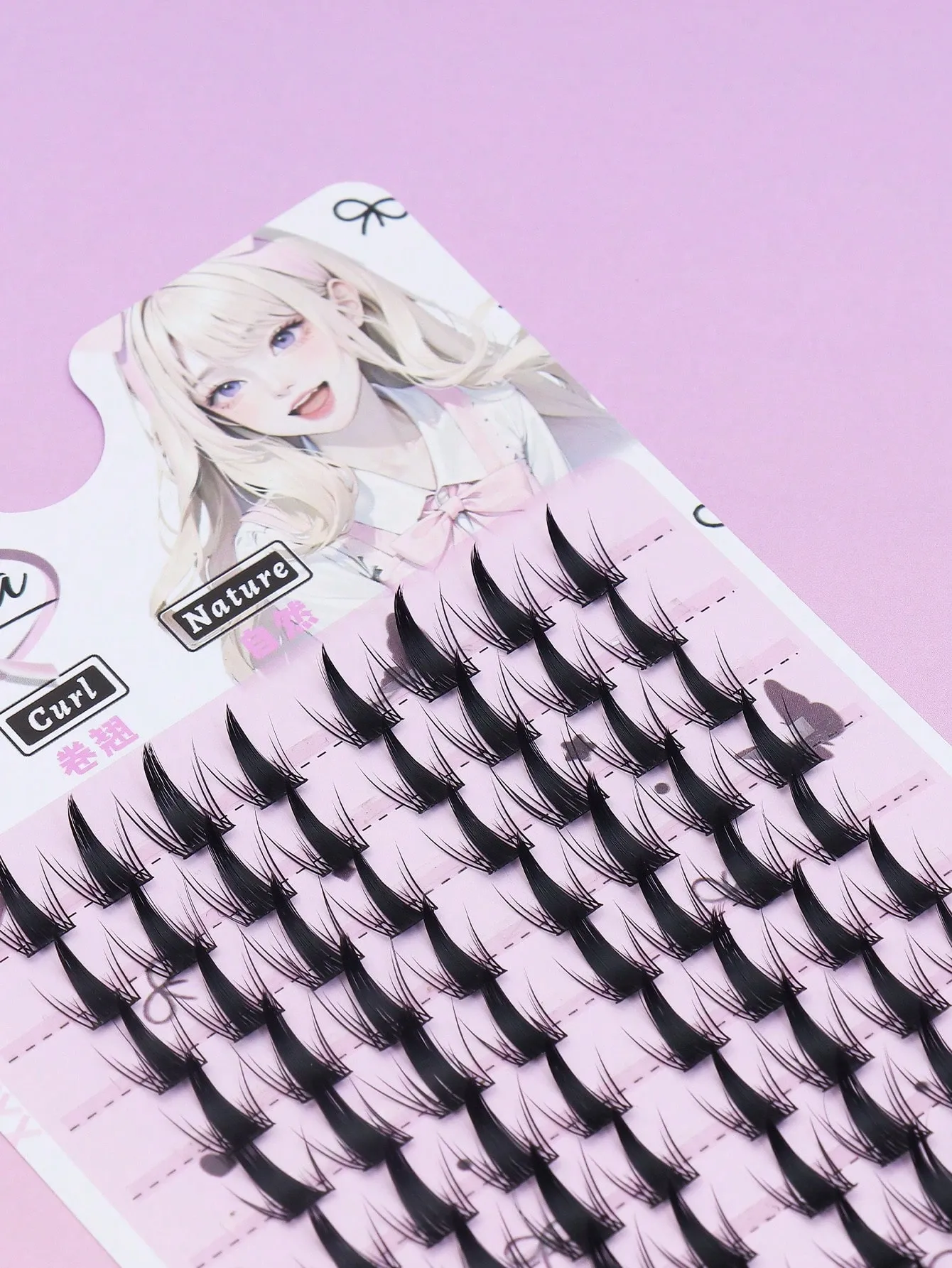 Manga Anime Spiky Cluster Lashes Sharp Tip Fox Eye Individual Eyelashes Cosplay DIY Segmented Fake Lashes